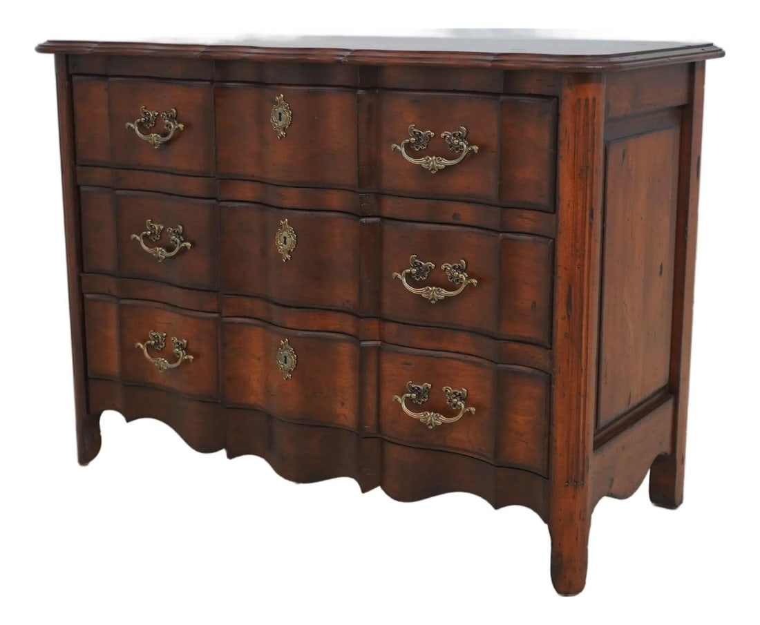 Harden Country French Cherry Wood Distressed Dresser 48" W: Harden Country French Cherry Wood Distressed Dresser 48" W This elegant Harden Country French Chest or Dresser features a charming factory-distressed finish that enhances its rustic appeal. Crafted fr
