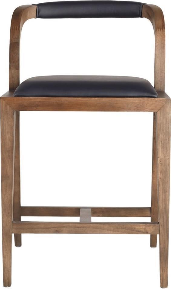 Cyan Caralia Black Wood Bar Stool Traditional Angular Design (1 of 4)