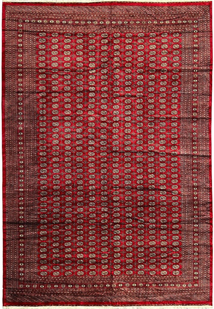 Handmade Red Bokhara Area Rug 12.8' x 19.2' Wool Pakistan: Handmade Red Bokhara Area Rug 12.8' x 19.2' Wool Pakistan Free continental US Shipping Enhance your living space with this exquisite Bokhara rug, measuring 12' 8" x 19' 2". Handcrafted in Pakistan, th