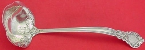 Gorham Royal Oak Sterling Silver Soup Ladle 10.75" Monogrammed: Gorham Royal Oak Sterling Silver Soup Ladle 10.75" Monogrammed This exquisite soup ladle is part of the Royal Oak pattern by Gorham, crafted from high-quality sterling silver. Measuring 10 3/4 inches,