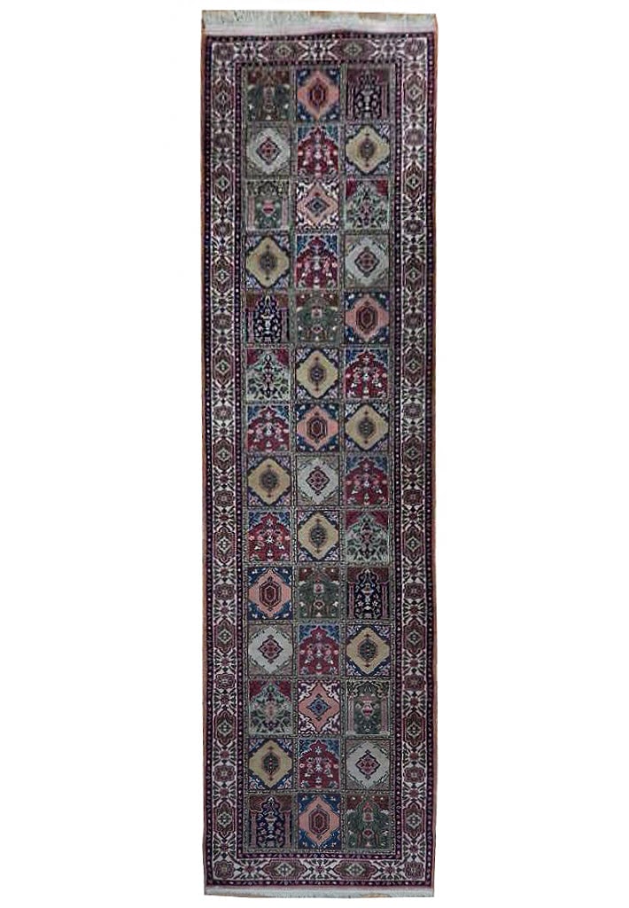 Handcrafted 2'9 x 11'3 Semi-Antique Persian Bakhtiari Runner: Handcrafted 2'9 x 11'3 Semi-Antique Persian Bakhtiari Runner Free continental US Shipping Experience the elegance of this handcrafted Semi-Antique Persian Bakhtiari Runner. Featuring traditional Persi