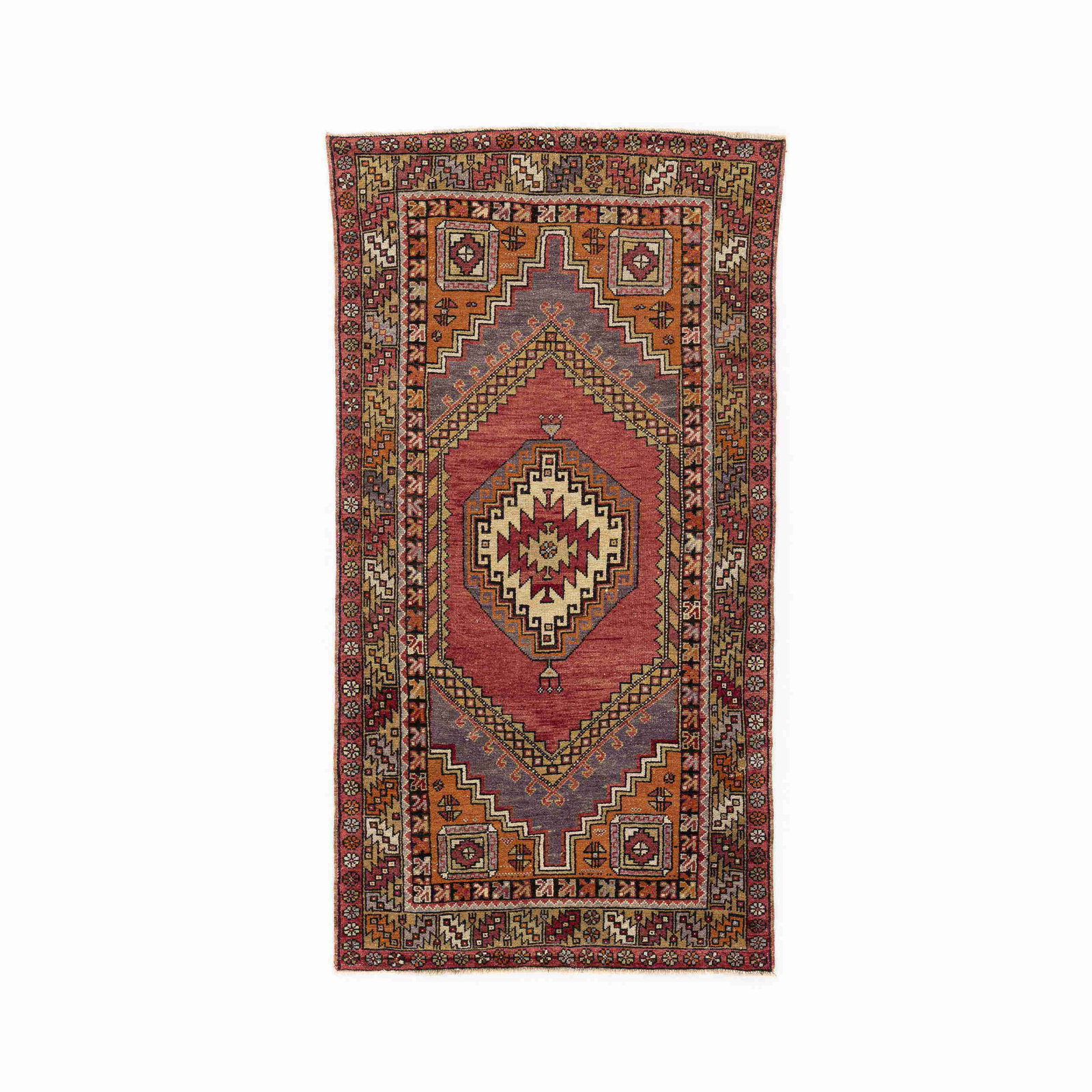 Authentic Handmade Anadol Wool Carpet 43.3 x 81.1 Double Knotted: Authentic Handmade Anadol Wool Carpet 43.3 x 81.1 Double Knotted Experience the beauty of traditional craftsmanship with this Authentic Handmade Anadol Wool on Wool Carpet. This exquisite piece featur
