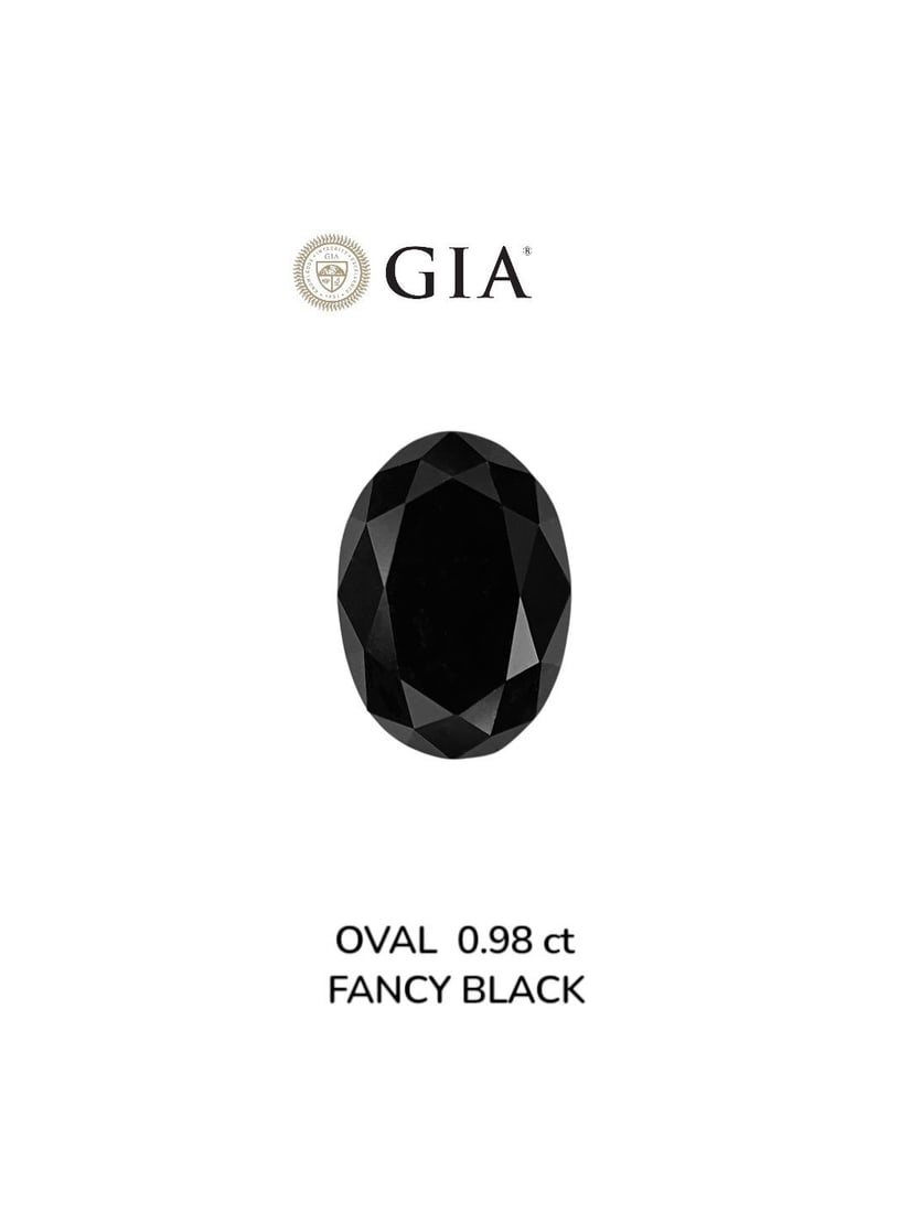 Loose Diamond - OVAL 0.98ct Black: Loose Diamond - OVAL 0.98ct Black Source: Natural Shape: OVAL Carats: 0.98 Color: Black Certification: IGI Video: