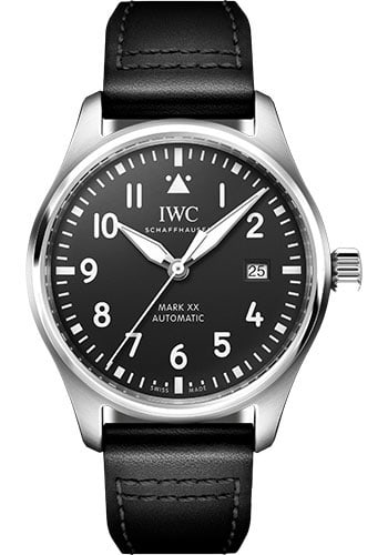 IWC Mark XX Pilot Black Arabic Dial Leather Strap Watch Ref IW328201 with Card (1 of 8)