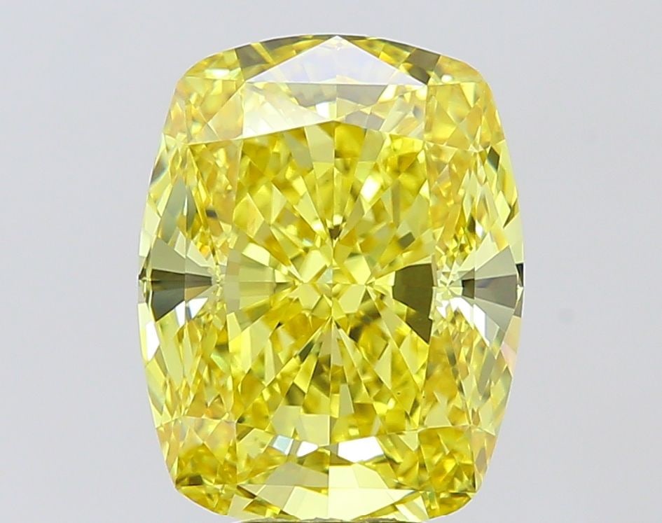 Loose Diamond - CUSHION MODIFIED 8.04ct Fancy Vivid Yellow VS1: Loose Diamond - CUSHION MODIFIED 8.04ct Fancy Vivid Yellow VS1 Source: This is a real non-mined Diamond that has been grown in a lab Shape: CUSHION MODIFIED Carats: 8.04 Color: Fancy Vivid Yellow Cert