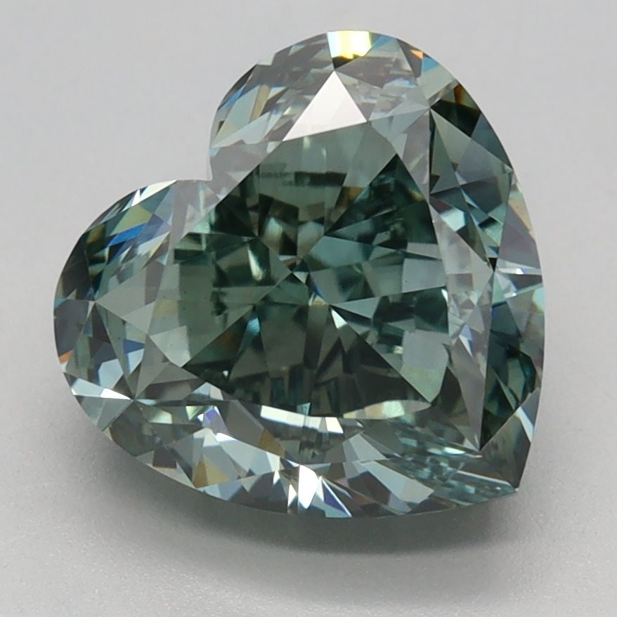 Loose Diamond - HEART 3.04ct Fancy Vivid Green VVS2: Loose Diamond - HEART 3.04ct Fancy Vivid Green VVS2 Source: This is a real non-mined Diamond that has been grown in a lab Shape: HEART Carats: 3.04 Color: Fancy Vivid Green Certification: IGI Video: