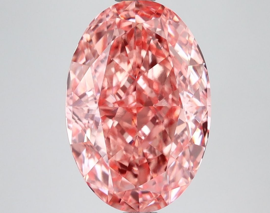 Loose Diamond - OVAL 4.11ct Fancy Vivid Pink VS2: Loose Diamond - OVAL 4.11ct Fancy Vivid Pink VS2 Source: This is a real non-mined Diamond that has been grown in a lab Shape: OVAL Carats: 4.11 Color: Fancy Vivid Pink Certification: IGI Video: