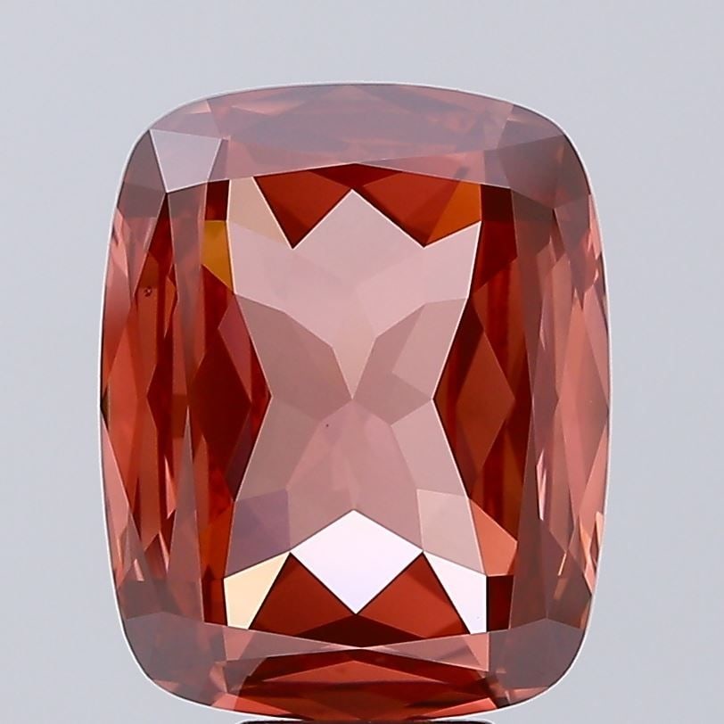 Loose Diamond - CUSHION BRILLIANT 7.1ct Fancy Vivid Red VS1: Loose Diamond - CUSHION BRILLIANT 7.1ct Fancy Vivid Red VS1 Source: This is a real non-mined Diamond that has been grown in a lab Shape: CUSHION BRILLIANT Carats: 7.1 Color: Fancy Vivid Red Certificat