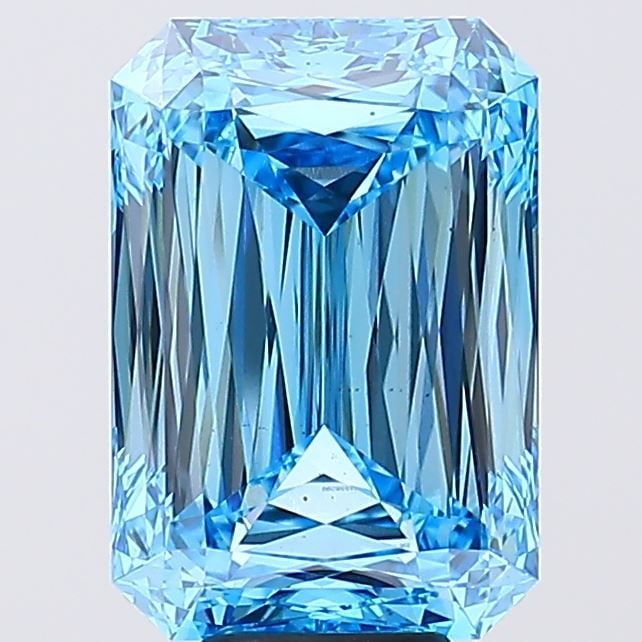 Loose Diamond - RADIANT 9.74ct Fancy Vivid Blue VS2: Loose Diamond - RADIANT 9.74ct Fancy Vivid Blue VS2 Source: This is a real non-mined Diamond that has been grown in a lab Shape: RADIANT Carats: 9.74 Color: Fancy Vivid Blue Certification: IGI Video: