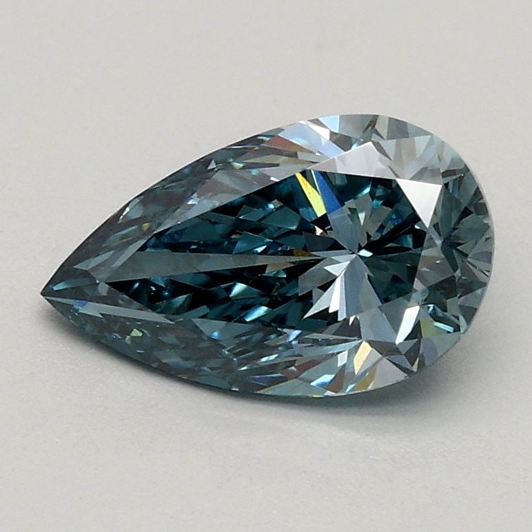 Loose Diamond - PEAR 0.8ct Fancy Intense Greenish Blue VS1: Loose Diamond - PEAR 0.8ct Fancy Intense Greenish Blue VS1 Source: This is a real non-mined Diamond that has been grown in a lab Shape: PEAR Carats: 0.8 Color: Fancy Intense Greenish Blue Certificatio