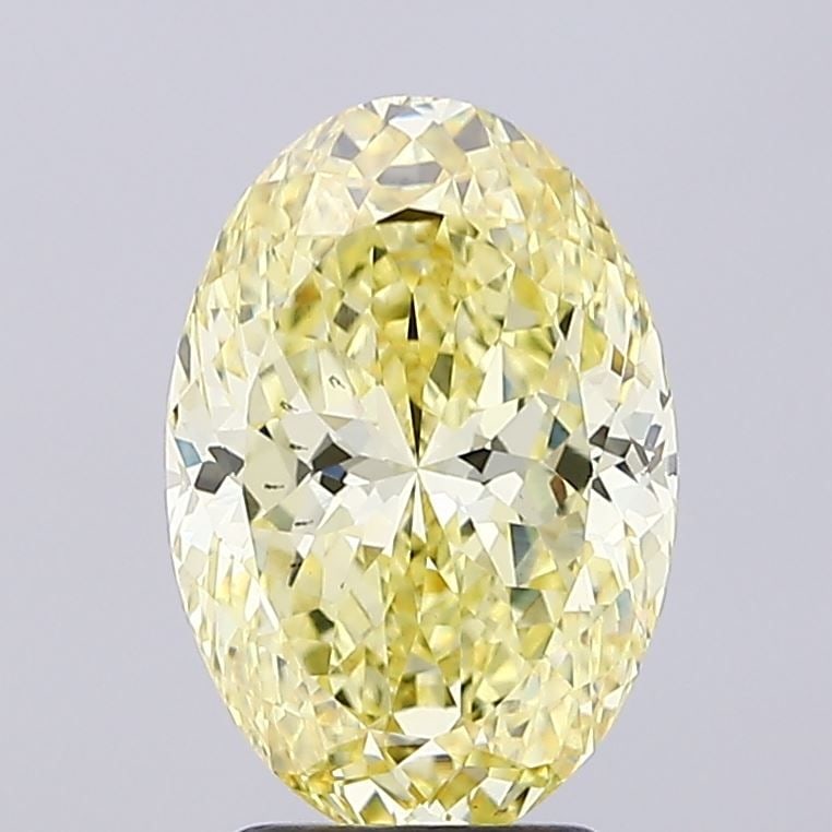 Loose Diamond - OVAL 3.42ct Fancy Intense Yellow VS2: Loose Diamond - OVAL 3.42ct Fancy Intense Yellow VS2 Source: This is a real non-mined Diamond that has been grown in a lab Shape: OVAL Carats: 3.42 Color: Fancy Intense Yellow Certification: IGI Video