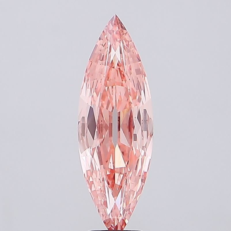 Loose Diamond - MARQUISE 4.07ct Fancy Vivid Orangey Pink VS1: Loose Diamond - MARQUISE 4.07ct Fancy Vivid Orangey Pink VS1 Source: This is a real non-mined Diamond that has been grown in a lab Shape: MARQUISE Carats: 4.07 Color: Fancy Vivid Orangey Pink Certific