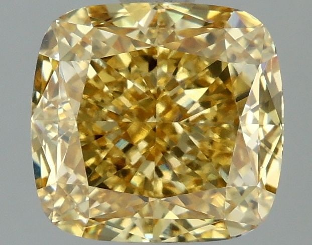 Loose Diamond - CUSHION MODIFIED 2.1ct Fancy Intense Yellow VS1: Loose Diamond - CUSHION MODIFIED 2.1ct Fancy Intense Yellow VS1 Source: This is a real non-mined Diamond that has been grown in a lab Shape: CUSHION MODIFIED Carats: 2.1 Color: Fancy Intense Yellow Ce