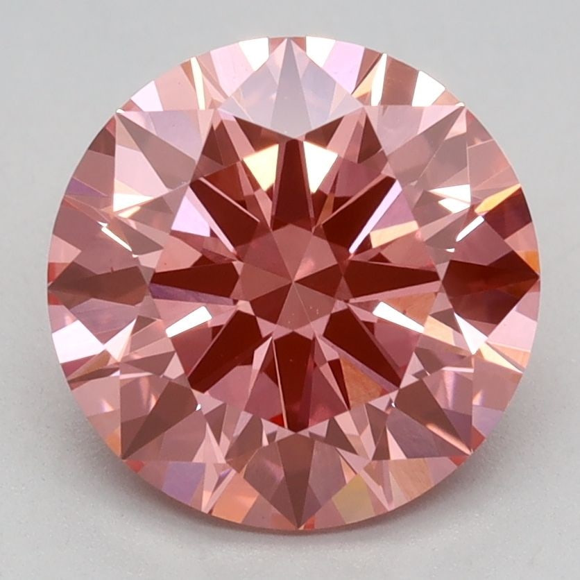 Loose Diamond - ROUND 2.14ct Fancy Vivid Pink VVS2: Loose Diamond - ROUND 2.14ct Fancy Vivid Pink VVS2 Source: This is a real non-mined Diamond that has been grown in a lab Shape: ROUND Carats: 2.14 Color: Fancy Vivid Pink Certification: IGI Video: