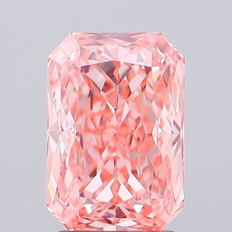 Loose Diamond - RADIANT 2.52ct Fancy Vivid Pink VVS2: Loose Diamond - RADIANT 2.52ct Fancy Vivid Pink VVS2 Source: This is a real non-mined Diamond that has been grown in a lab Shape: RADIANT Carats: 2.52 Color: Fancy Vivid Pink Certification: IGI Video: