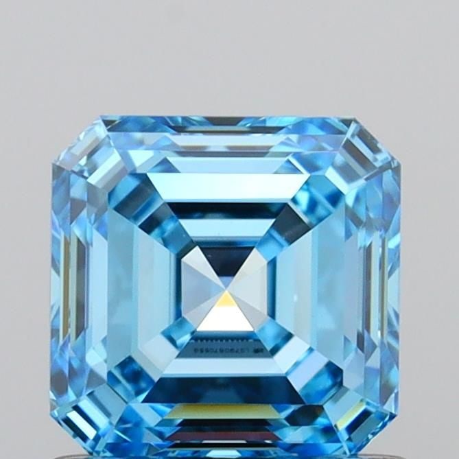 Loose Diamond - ASSCHER 1.01ct Fancy Vivid Blue VS1: Loose Diamond - ASSCHER 1.01ct Fancy Vivid Blue VS1 Source: This is a real non-mined Diamond that has been grown in a lab Shape: ASSCHER Carats: 1.01 Color: Fancy Vivid Blue Certification: IGI Video: