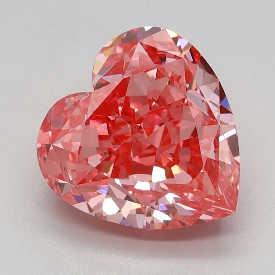Loose Diamond - HEART 2.63ct Fancy Vivid Pink VS1: Loose Diamond - HEART 2.63ct Fancy Vivid Pink VS1 Source: This is a real non-mined Diamond that has been grown in a lab Shape: HEART Carats: 2.63 Color: Fancy Vivid Pink Certification: IGI Video: