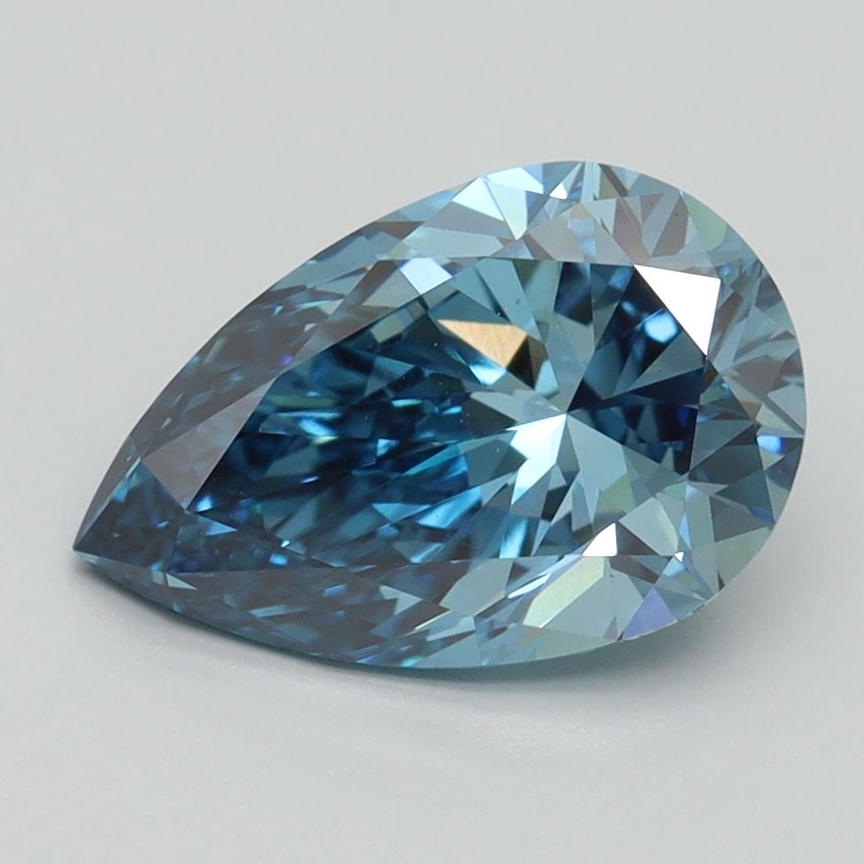 Loose Diamond - PEAR 2.35ct Fancy Vivid Blue VS1: Loose Diamond - PEAR 2.35ct Fancy Vivid Blue VS1 Source: This is a real non-mined Diamond that has been grown in a lab Shape: PEAR Carats: 2.35 Color: Fancy Vivid Blue Certification: IGI Video: