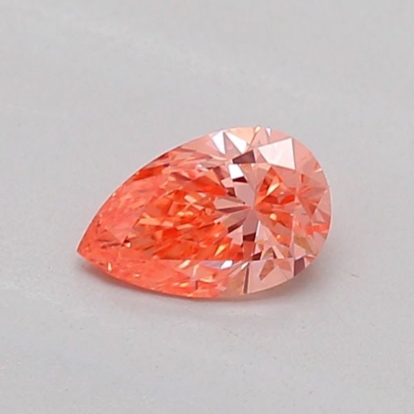 Loose Diamond - PEAR 0.2ct Fancy Vivid Orangey Pink VS1: Loose Diamond - PEAR 0.2ct Fancy Vivid Orangey Pink VS1 Source: This is a real non-mined Diamond that has been grown in a lab Shape: PEAR Carats: 0.2 Color: Fancy Vivid Orangey Pink Certification: IGI