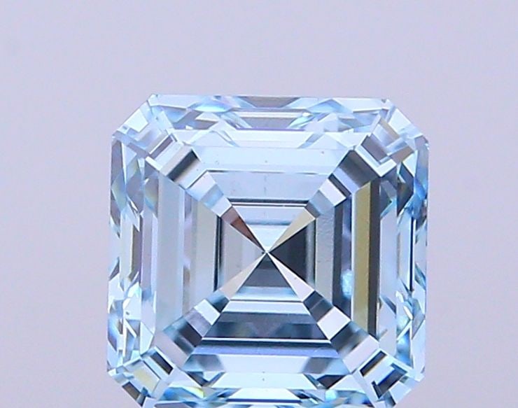 Loose Diamond - ASSCHER 2.56ct Fancy Intense Blue VS1: Loose Diamond - ASSCHER 2.56ct Fancy Intense Blue VS1 Source: This is a real non-mined Diamond that has been grown in a lab Shape: ASSCHER Carats: 2.56 Color: Fancy Intense Blue Certification: IGI Vid