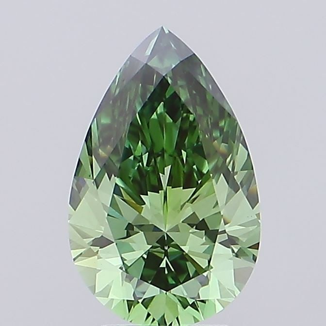 Loose Diamond - PEAR 3.1ct Fancy Vivid Green VS1: Loose Diamond - PEAR 3.1ct Fancy Vivid Green VS1 Source: This is a real non-mined Diamond that has been grown in a lab Shape: PEAR Carats: 3.1 Color: Fancy Vivid Green Certification: IGI Video: