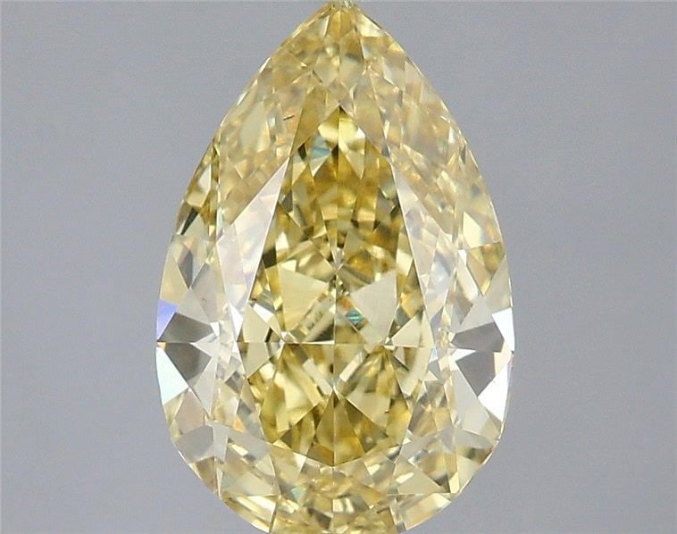 Loose Diamond - PEAR 2.56ct Fancy Intense Yellow VS1: Loose Diamond - PEAR 2.56ct Fancy Intense Yellow VS1 Source: This is a real non-mined Diamond that has been grown in a lab Shape: PEAR Carats: 2.56 Color: Fancy Intense Yellow Certification: IGI Video