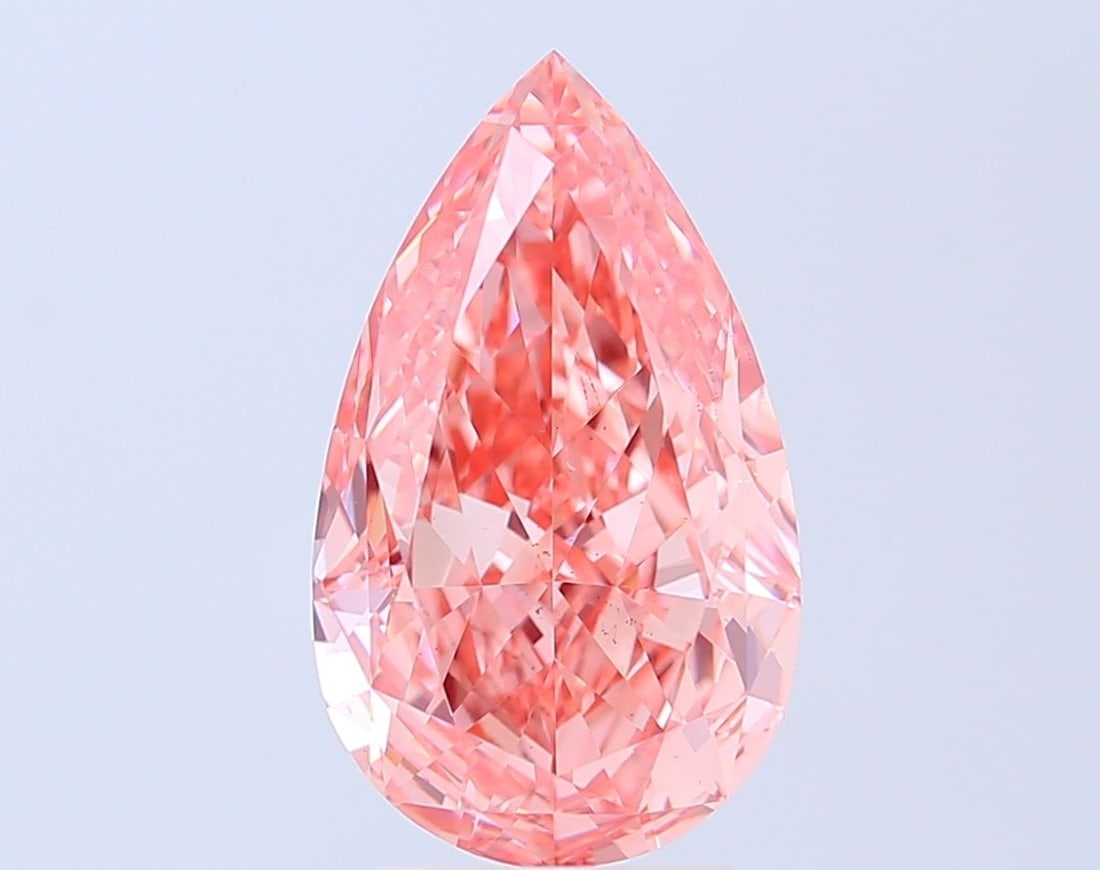 Loose Diamond - PEAR 5.02ct Fancy Vivid Pink VS2: Loose Diamond - PEAR 5.02ct Fancy Vivid Pink VS2 Source: This is a real non-mined Diamond that has been grown in a lab Shape: PEAR Carats: 5.02 Color: Fancy Vivid Pink Certification: IGI Video: