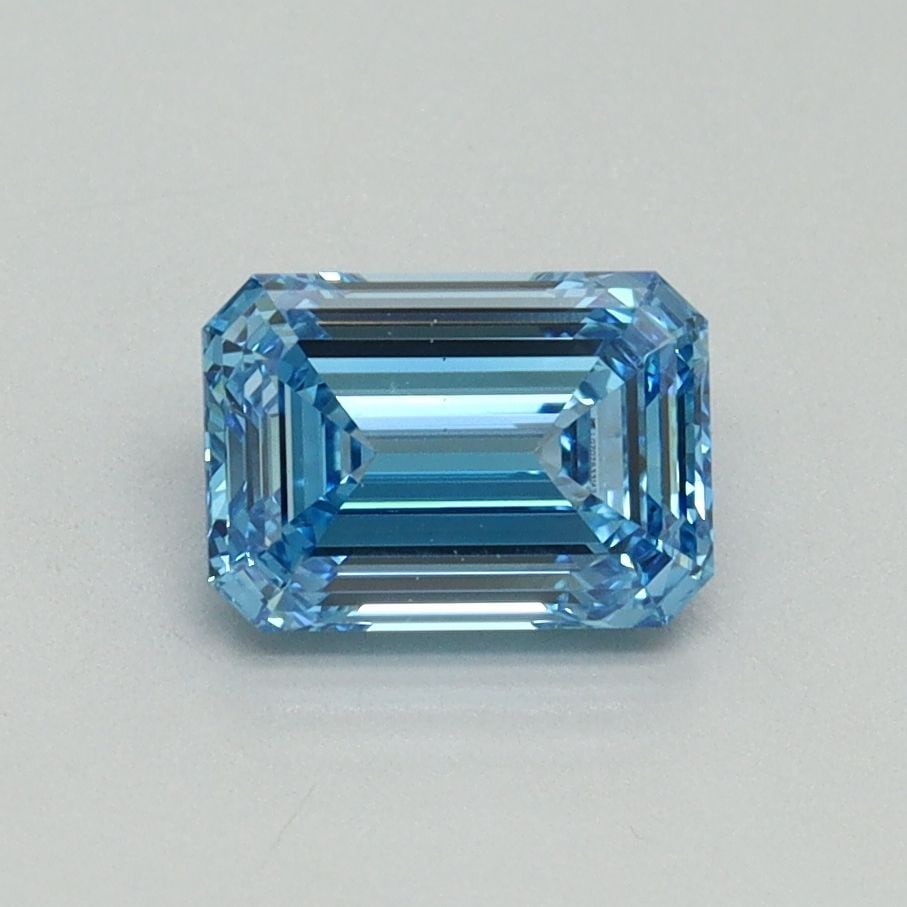 Loose Diamond - EMERALD 1.04ct Fancy Vivid Blue VS2: Loose Diamond - EMERALD 1.04ct Fancy Vivid Blue VS2 Source: This is a real non-mined Diamond that has been grown in a lab Shape: EMERALD Carats: 1.04 Color: Fancy Vivid Blue Certification: IGI Video: