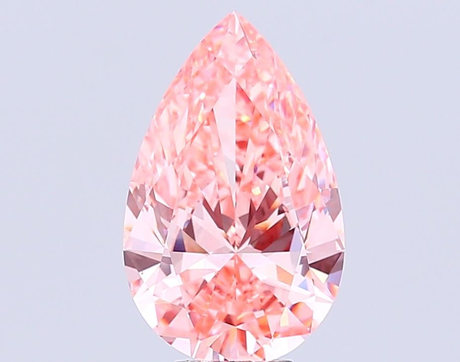 Loose Diamond - PEAR 8.54ct Fancy Vivid Pink VVS2: Loose Diamond - PEAR 8.54ct Fancy Vivid Pink VVS2 Source: This is a real non-mined Diamond that has been grown in a lab Shape: PEAR Carats: 8.54 Color: Fancy Vivid Pink Certification: IGI Video: