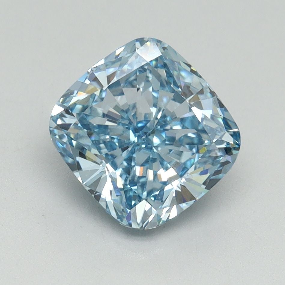 Loose Diamond - CUSHION BRILLIANT 2.1ct Fancy Vivid Blue VS1: Loose Diamond - CUSHION BRILLIANT 2.1ct Fancy Vivid Blue VS1 Source: This is a real non-mined Diamond that has been grown in a lab Shape: CUSHION BRILLIANT Carats: 2.1 Color: Fancy Vivid Blue Certific