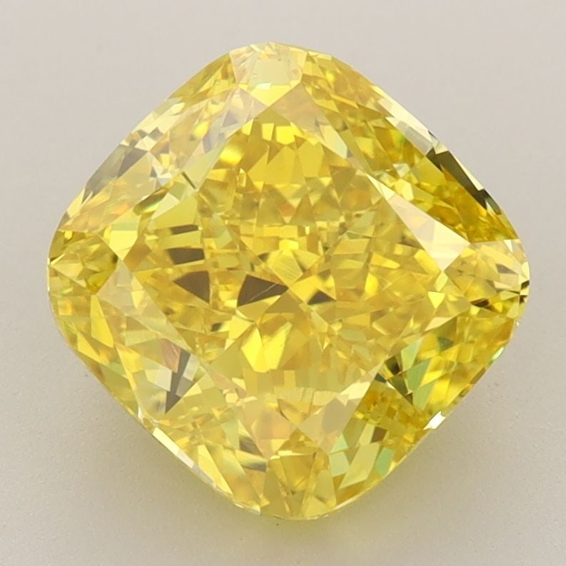 Loose Diamond - CUSHION MODIFIED 3.48ct Fancy Vivid Yellow VS1: Loose Diamond - CUSHION MODIFIED 3.48ct Fancy Vivid Yellow VS1 Source: This is a real non-mined Diamond that has been grown in a lab Shape: CUSHION MODIFIED Carats: 3.48 Color: Fancy Vivid Yellow Cert