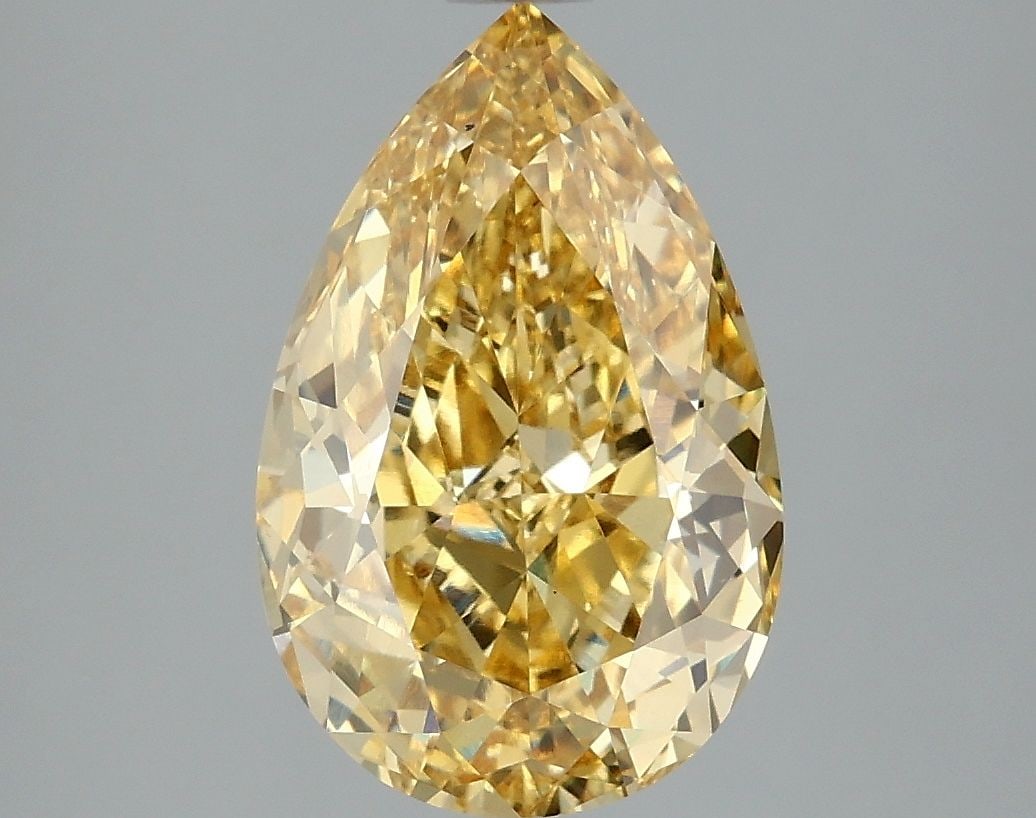 Loose Diamond - PEAR 3.08ct Fancy Vivid Yellow VS2: Loose Diamond - PEAR 3.08ct Fancy Vivid Yellow VS2 Source: This is a real non-mined Diamond that has been grown in a lab Shape: PEAR Carats: 3.08 Color: Fancy Vivid Yellow Certification: IGI Video: