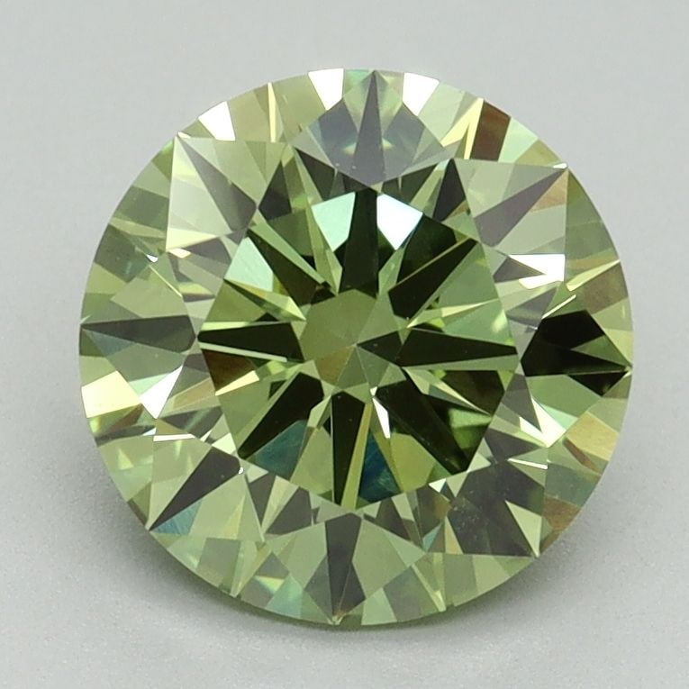 Ideal Loose Diamond - ROUND 2.08ct Fancy Vivid Green VS1: Ideal Loose Diamond - ROUND 2.08ct Fancy Vivid Green VS1 Source: This is a real non-mined Diamond that has been grown in a lab Shape: ROUND Carats: 2.08 Color: Fancy Vivid Green Certification: IGI Vid