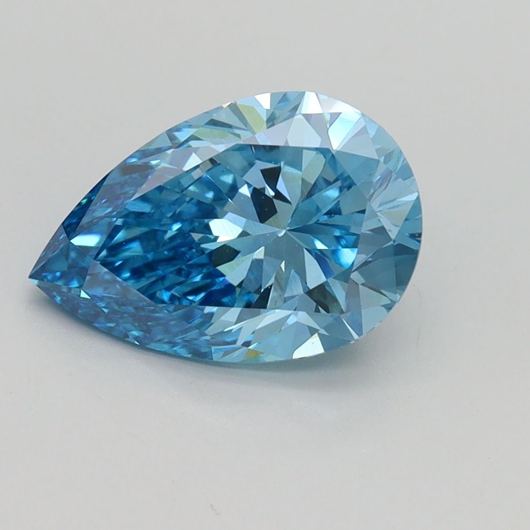 Loose Diamond - PEAR 2.04ct Fancy Vivid Blue VS1: Loose Diamond - PEAR 2.04ct Fancy Vivid Blue VS1 Source: This is a real non-mined Diamond that has been grown in a lab Shape: PEAR Carats: 2.04 Color: Fancy Vivid Blue Certification: IGI Video: