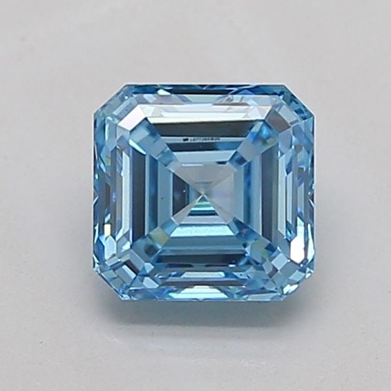 Loose Diamond - ASSCHER 1.03ct Fancy Vivid Blue VS1: Loose Diamond - ASSCHER 1.03ct Fancy Vivid Blue VS1 Source: This is a real non-mined Diamond that has been grown in a lab Shape: ASSCHER Carats: 1.03 Color: Fancy Vivid Blue Certification: IGI Video: