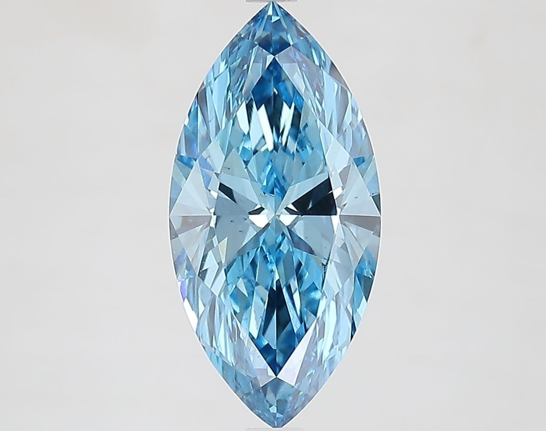 Loose Diamond - MARQUISE 2.7ct Fancy Vivid Blue VS1: Loose Diamond - MARQUISE 2.7ct Fancy Vivid Blue VS1 Source: This is a real non-mined Diamond that has been grown in a lab Shape: MARQUISE Carats: 2.7 Color: Fancy Vivid Blue Certification: IGI Video: