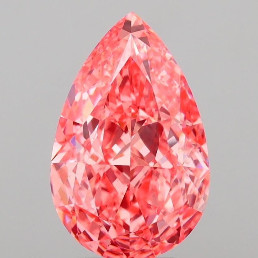 Loose Diamond - PEAR 3.83ct Fancy Vivid Pink VS1: Loose Diamond - PEAR 3.83ct Fancy Vivid Pink VS1 Source: This is a real non-mined Diamond that has been grown in a lab Shape: PEAR Carats: 3.83 Color: Fancy Vivid Pink Certification: IGI Video: