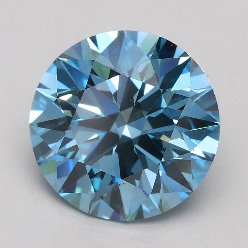 Ideal Loose Diamond - ROUND 1.93ct Fancy Vivid Blue VS1: Ideal Loose Diamond - ROUND 1.93ct Fancy Vivid Blue VS1 Source: This is a real non-mined Diamond that has been grown in a lab Shape: ROUND Carats: 1.93 Color: Fancy Vivid Blue Certification: IGI Video