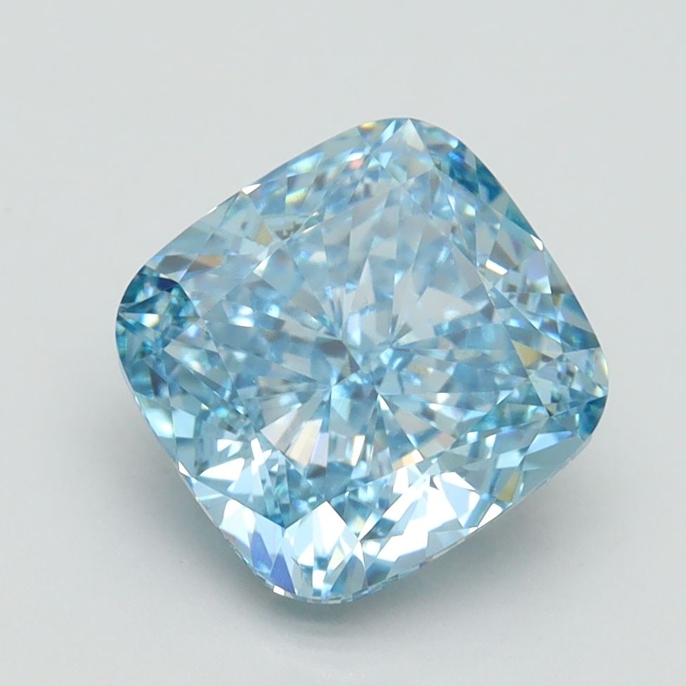 Loose Diamond - CUSHION BRILLIANT 3.0ct Fancy Vivid Blue VS1: Loose Diamond - CUSHION BRILLIANT 3.0ct Fancy Vivid Blue VS1 Source: This is a real non-mined Diamond that has been grown in a lab Shape: CUSHION BRILLIANT Carats: 3.0 Color: Fancy Vivid Blue Certific