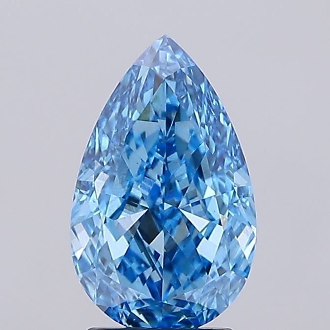 Loose Diamond - PEAR 2.5ct Fancy Vivid Blue VS2: Loose Diamond - PEAR 2.5ct Fancy Vivid Blue VS2 Source: This is a real non-mined Diamond that has been grown in a lab Shape: PEAR Carats: 2.5 Color: Fancy Vivid Blue Certification: IGI Video: