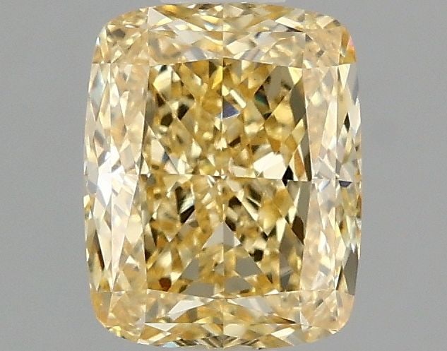 Loose Diamond - CUSHION MODIFIED 1.59ct Fancy Intense Yellow VS1: Loose Diamond - CUSHION MODIFIED 1.59ct Fancy Intense Yellow VS1 Source: This is a real non-mined Diamond that has been grown in a lab Shape: CUSHION MODIFIED Carats: 1.59 Color: Fancy Intense Yellow 