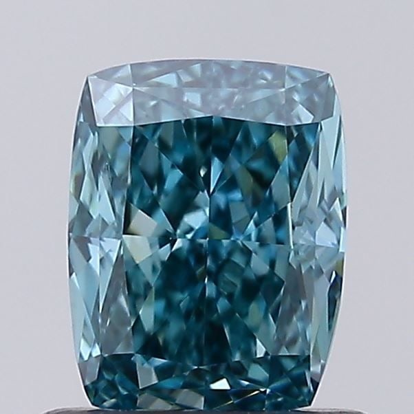 Loose Diamond - CUSHION MODIFIED 0.74ct Fancy Vivid Green Blue VVS2: Loose Diamond - CUSHION MODIFIED 0.74ct Fancy Vivid Green Blue VVS2 Source: This is a real non-mined Diamond that has been grown in a lab Shape: CUSHION MODIFIED Carats: 0.74 Color: Fancy Vivid Green