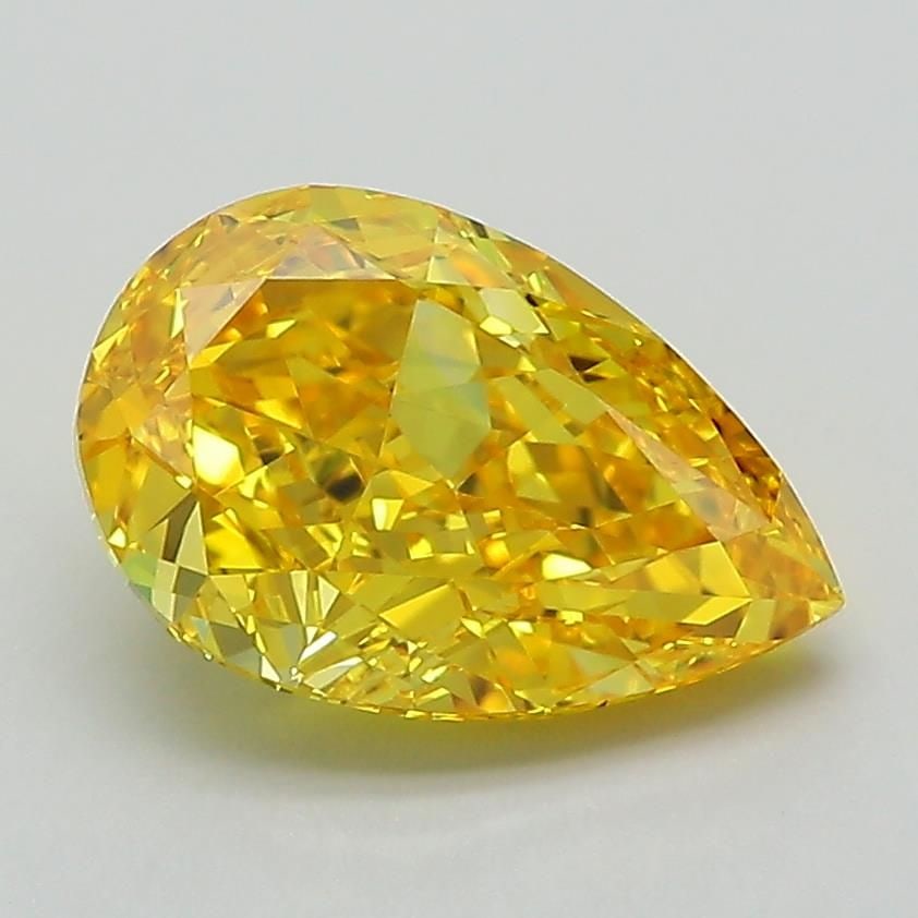 Loose Diamond - PEAR 2.15ct Fancy Vivid Yellow VS1: Loose Diamond - PEAR 2.15ct Fancy Vivid Yellow VS1 Source: This is a real non-mined Diamond that has been grown in a lab Shape: PEAR Carats: 2.15 Color: Fancy Vivid Yellow Certification: IGI Video: