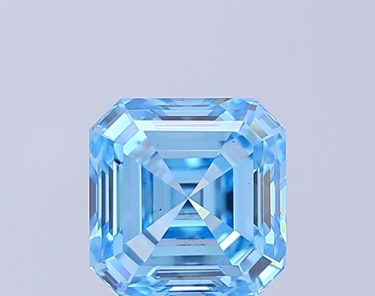 Loose Diamond - ASSCHER 2.04ct Fancy Vivid Blue VS1: Loose Diamond - ASSCHER 2.04ct Fancy Vivid Blue VS1 Source: This is a real non-mined Diamond that has been grown in a lab Shape: ASSCHER Carats: 2.04 Color: Fancy Vivid Blue Certification: IGI Video:
