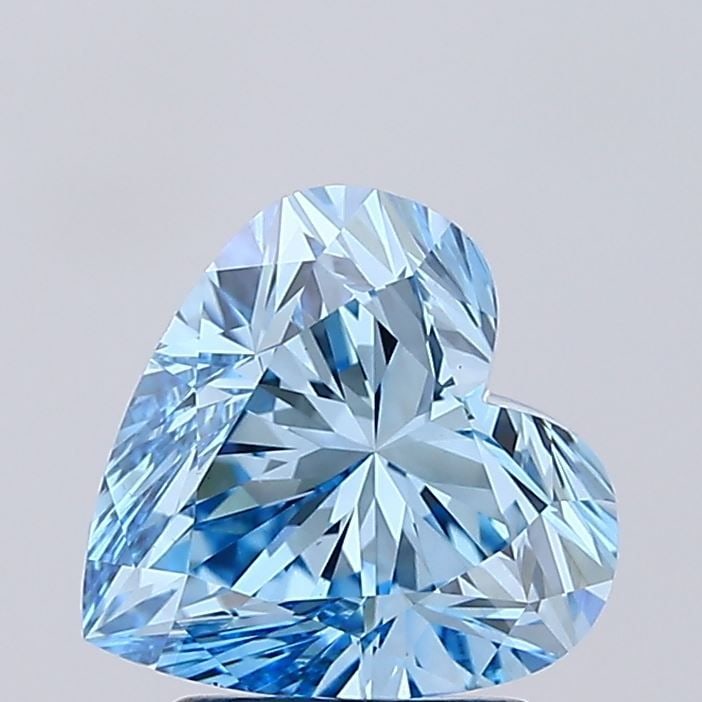 Loose Diamond - HEART 2.33ct Fancy Vivid Blue VS1: Loose Diamond - HEART 2.33ct Fancy Vivid Blue VS1 Source: This is a real non-mined Diamond that has been grown in a lab Shape: HEART Carats: 2.33 Color: Fancy Vivid Blue Certification: IGI Video: