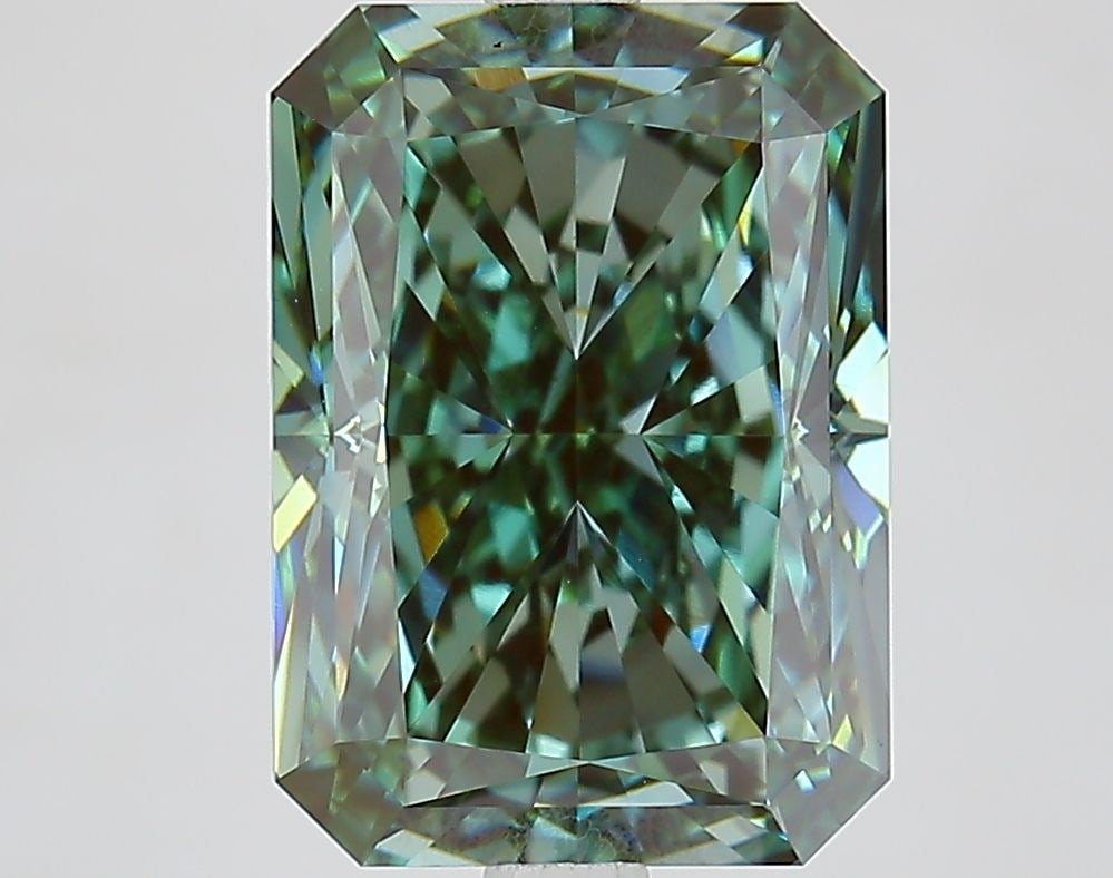 Loose Diamond - RADIANT 5.08ct Fancy Intense Green VVS2: Loose Diamond - RADIANT 5.08ct Fancy Intense Green VVS2 Source: This is a real non-mined Diamond that has been grown in a lab Shape: RADIANT Carats: 5.08 Color: Fancy Intense Green Certification: IGI 