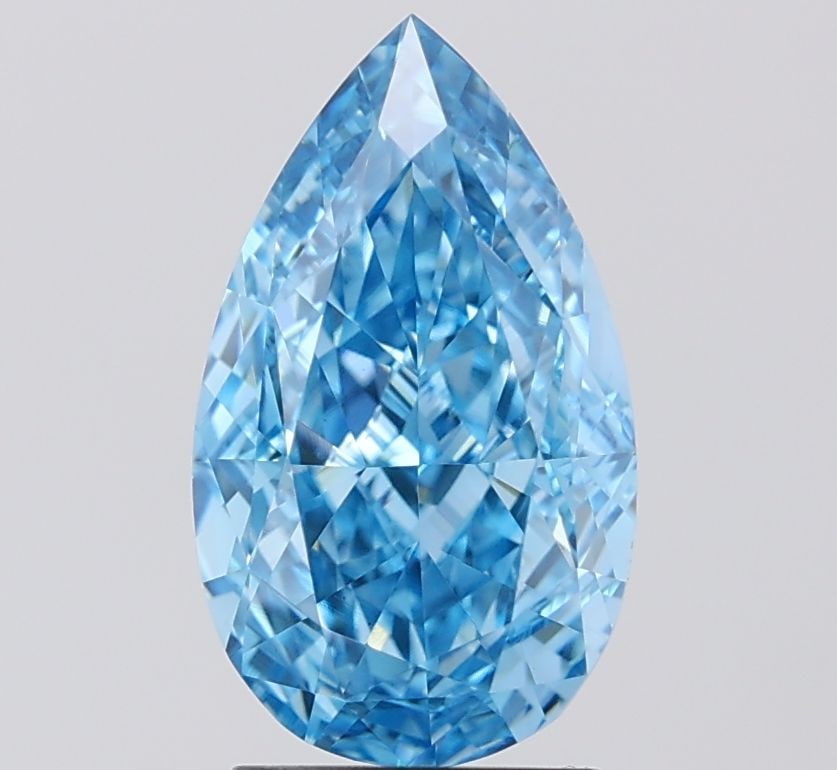 Loose Diamond - PEAR 2.78ct Fancy Vivid Blue VVS2: Loose Diamond - PEAR 2.78ct Fancy Vivid Blue VVS2 Source: This is a real non-mined Diamond that has been grown in a lab Shape: PEAR Carats: 2.78 Color: Fancy Vivid Blue Certification: IGI Video: