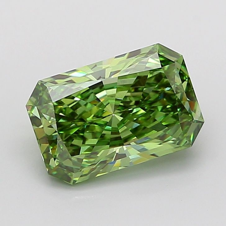 Loose Diamond - RADIANT 5.02ct Fancy Vivid Green VS1: Loose Diamond - RADIANT 5.02ct Fancy Vivid Green VS1 Source: This is a real non-mined Diamond that has been grown in a lab Shape: RADIANT Carats: 5.02 Color: Fancy Vivid Green Certification: IGI Video