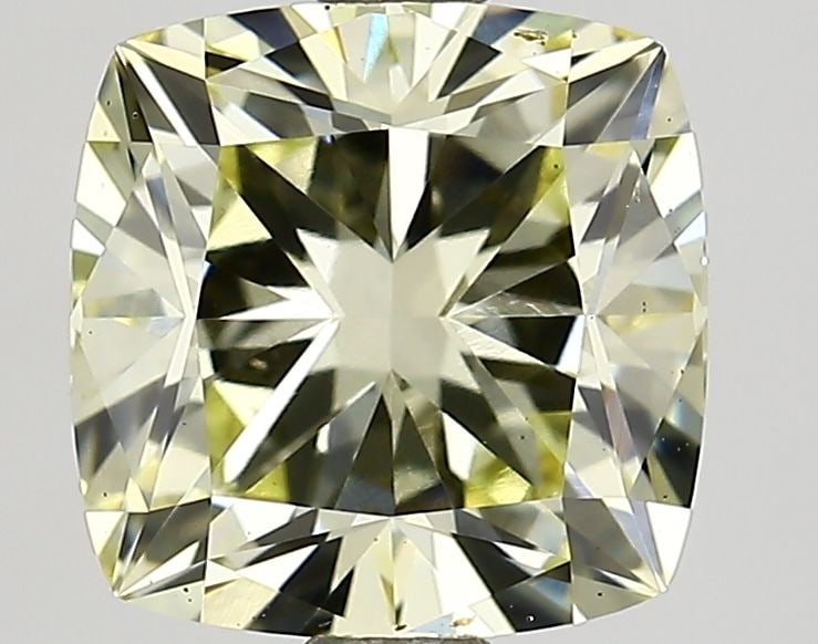 Loose Diamond - CUSHION BRILLIANT 2.14ct Light Yellow VVS2: Loose Diamond - CUSHION BRILLIANT 2.14ct Light Yellow VVS2 Source: This is a real non-mined Diamond that has been grown in a lab Shape: CUSHION BRILLIANT Carats: 2.14 Color: Light Yellow Certification