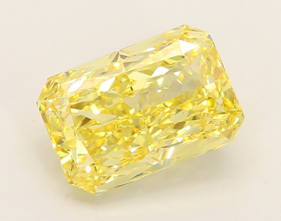 Loose Diamond - RADIANT 2.91ct Fancy Vivid Yellow VS1: Loose Diamond - RADIANT 2.91ct Fancy Vivid Yellow VS1 Source: This is a real non-mined Diamond that has been grown in a lab Shape: RADIANT Carats: 2.91 Color: Fancy Vivid Yellow Certification: IGI Vid